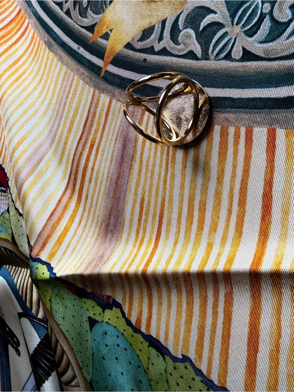 Estancia Collection Silk Scarf and Dove Scarf Ring